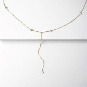 Allegra Gold rhinestone drop necklace